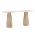 Palm Springs 60" Console Table with White Marble and Whitewash Modern Base by Home Trends & Design at Eve Furniture