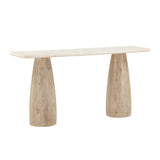 Palm Springs 60" Console Table with White Marble and Whitewash Modern Base by Home Trends & Design at Eve Furniture