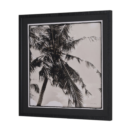 Palm Tree Sepia II by Debra Van Swearingen a Hand Embellished Framed Photo Art Print Matted under G by Mercana at Eve Furniture