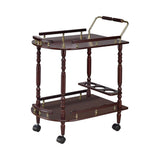 Palmer Merlot/Brass 2-Tier Serving Cart by Coaster at Eve Furniture