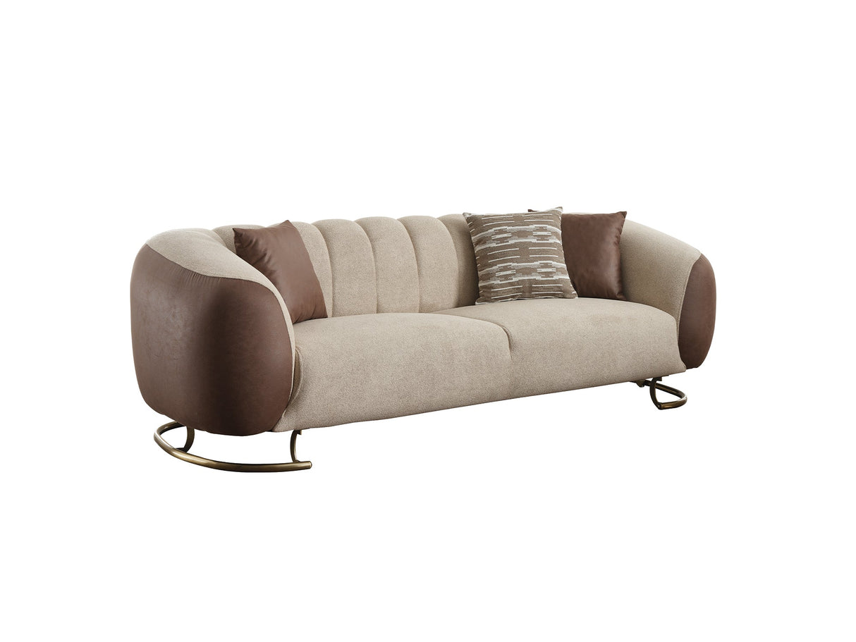 Palmera 3-pieces (Sofa & Loveseat & Chair) Livingroom Set in Cream by Furnia at Eve Furniture