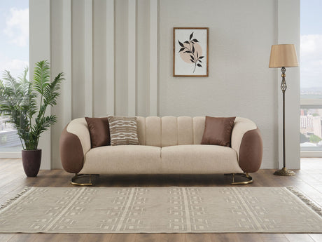 Palmera Cream 3-pieces (Sofa & Loveseat & Chair) Living Room Set by Furnia at Eve Furniture
