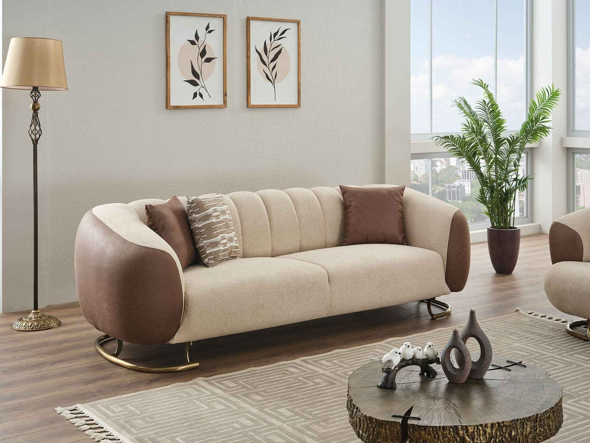 Palmera Cream Stationary Sofa by Furnia at Eve Furniture