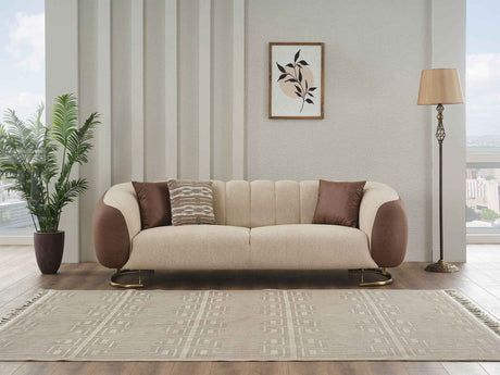 Palmera Cream Stationary Sofa by Furnia at Eve Furniture