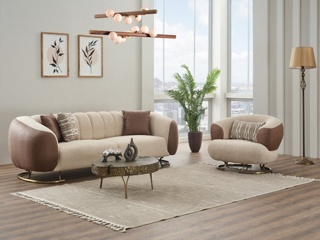 Palmera Cream Stationary Sofa by Furnia at Eve Furniture