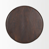 Palmera Dark Brown Wood Pedestal Accent Table by Mercana at Eve Furniture