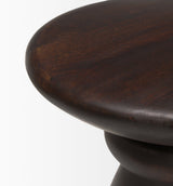 Palmera Dark Brown Wood Pedestal Accent Table by Mercana at Eve Furniture