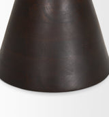 Palmera Dark Brown Wood Pedestal Accent Table by Mercana at Eve Furniture