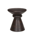 Palmera Dark Brown Wood Pedestal Accent Table by Mercana at Eve Furniture