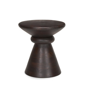Palmera Dark Brown Wood Pedestal Accent Table by Mercana at Eve Furniture