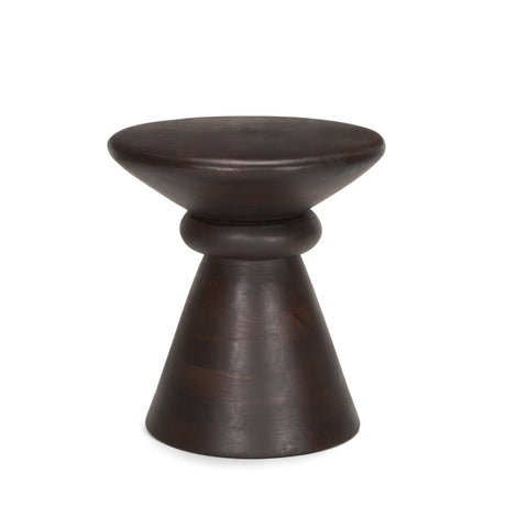Palmera Dark Brown Wood Pedestal Accent Table by Mercana at Eve Furniture