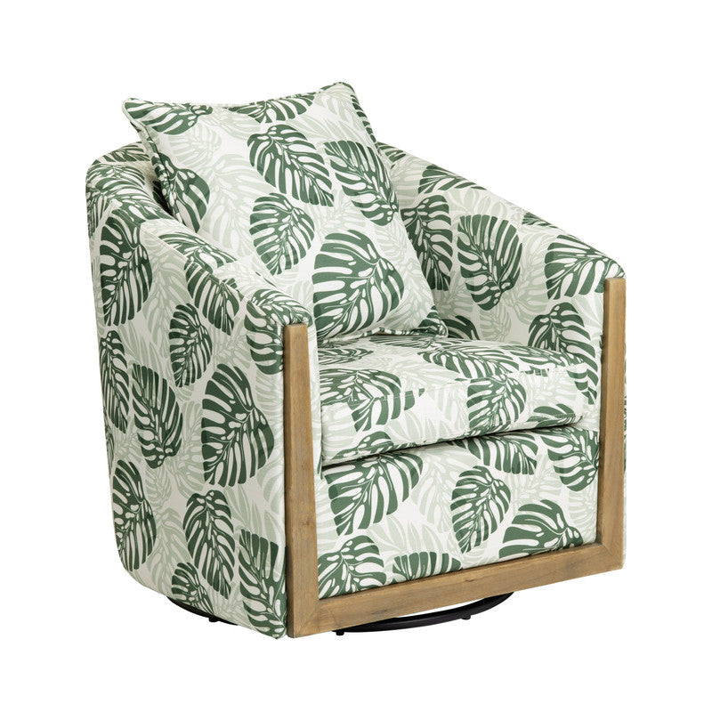 Palmetto Green/White Accent Chair by Crestview at Eve Furniture