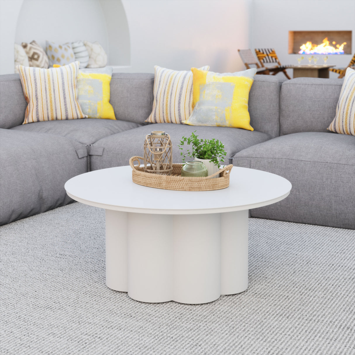 Palmier White Outdoor Coffee Table by Zuomod at Eve Furniture