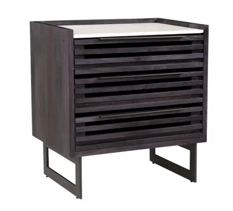 Paloma 3 Drawer Chest - Charcoal Grey by Moe's Home at Eve Furniture