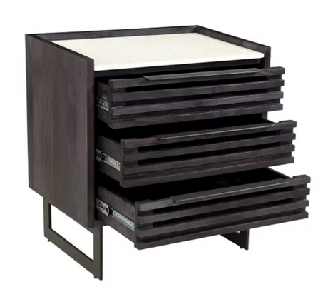 Paloma 3 Drawer Chest - Charcoal Grey by Moe's Home at Eve Furniture