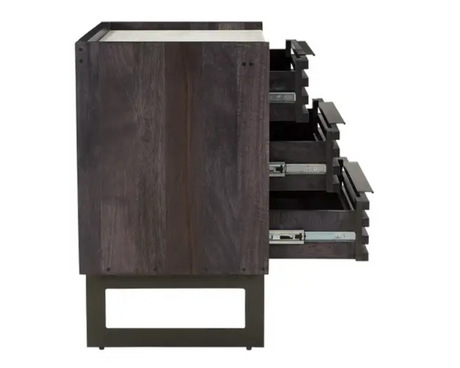 Paloma 3 Drawer Chest - Charcoal Grey by Moe's Home at Eve Furniture