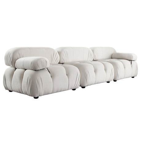 Paloma 3-Piece Light Cream Velvet Modular Sectional by Diamond Sofa at Eve Furniture