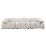 Paloma 3-Piece Light Cream Velvet Modular Sectional by Diamond Sofa at Eve Furniture