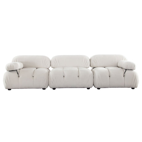 Paloma 3-Piece Light Cream Velvet Modular Sectional by Diamond Sofa at Eve Furniture
