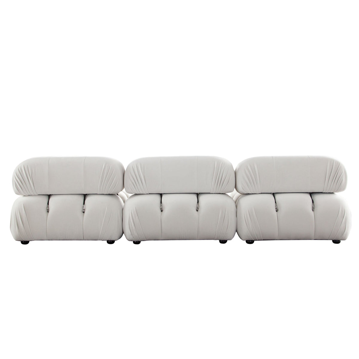 Paloma 3-Piece Light Cream Velvet Modular Sectional by Diamond Sofa at Eve Furniture