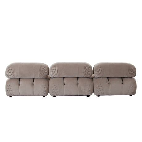 Paloma 3-Piece Mink Tan Velvet Modular Sectional by Diamond Sofa at Eve Furniture