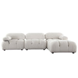 Paloma 4-Piece Light Cream Velvet Modular Sectional by Diamond Sofa at Eve Furniture