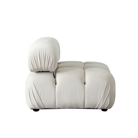 Paloma 4-Piece Light Cream Velvet Modular Sectional by Diamond Sofa at Eve Furniture