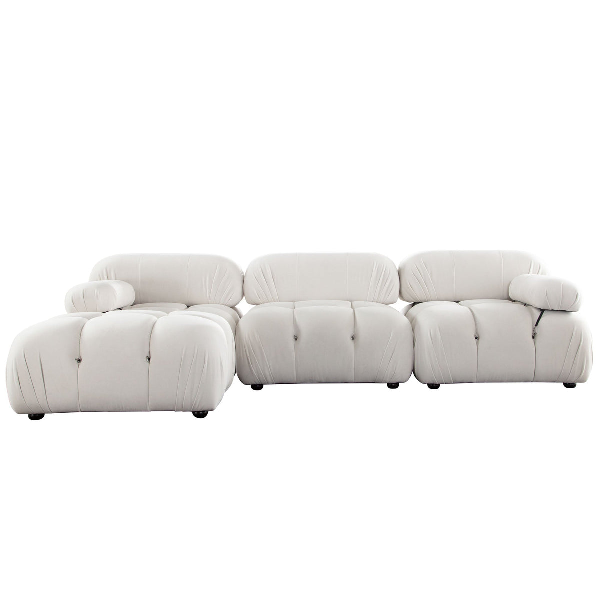 Paloma 4-Piece Light Cream Velvet Modular Sectional by Diamond Sofa at Eve Furniture