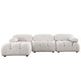 Paloma 4-Piece Light Cream Velvet Modular Sectional by Diamond Sofa at Eve Furniture
