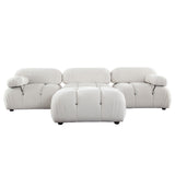Paloma 4-Piece Light Cream Velvet Modular Sectional by Diamond Sofa at Eve Furniture
