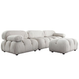 Paloma 4-Piece Light Cream Velvet Modular Sectional by Diamond Sofa at Eve Furniture