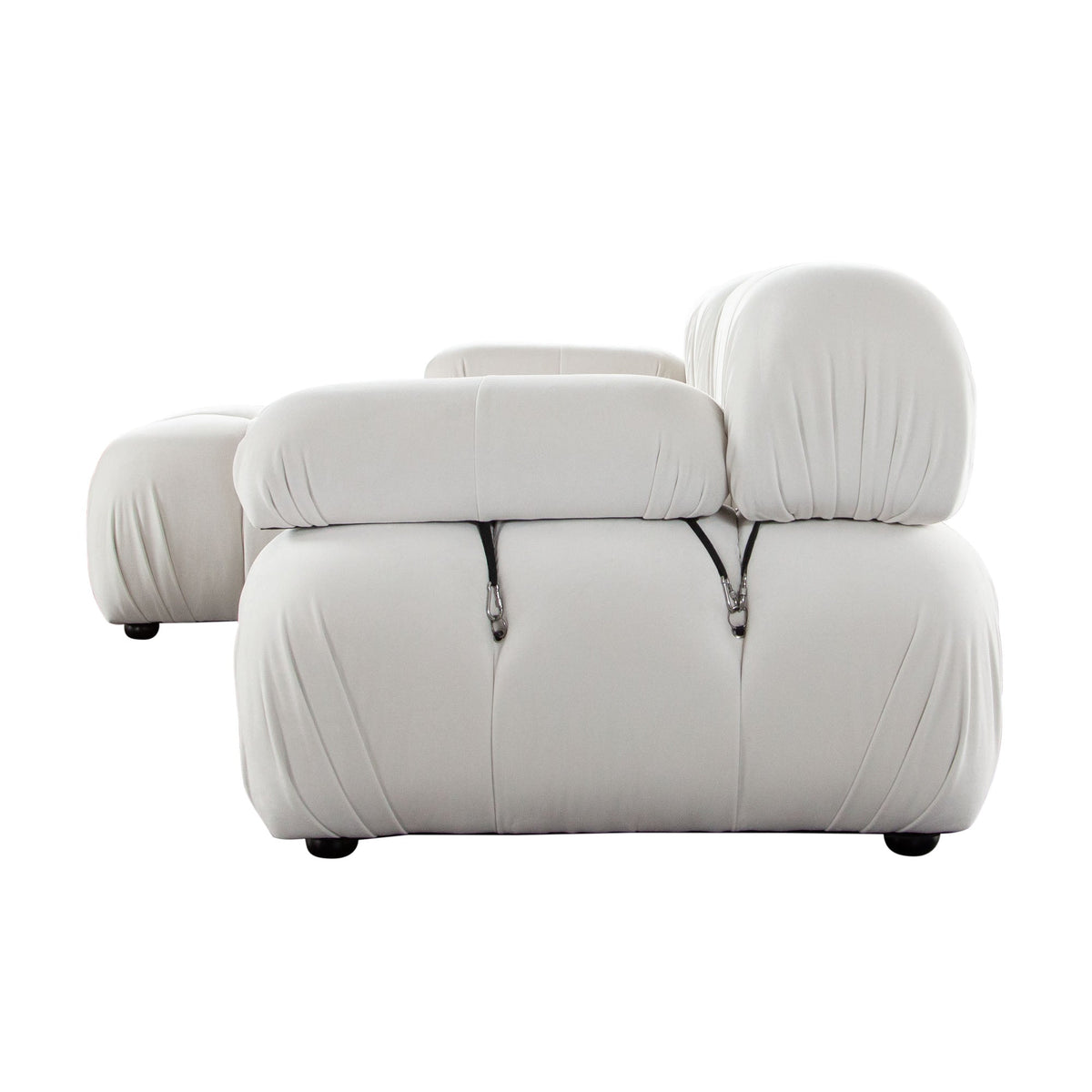 Paloma 4-Piece Light Cream Velvet Modular Sectional by Diamond Sofa at Eve Furniture