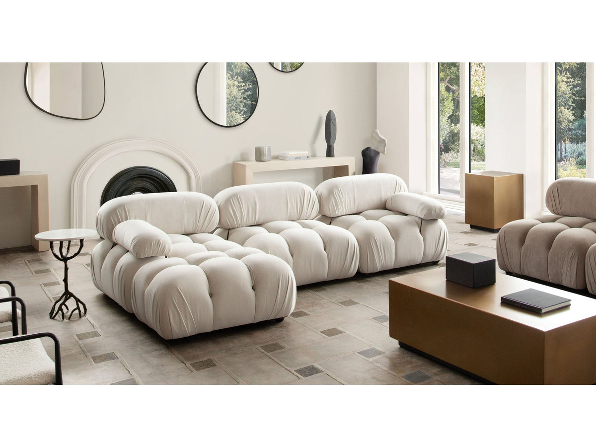 Paloma 4-Piece Light Cream Velvet Modular Sectional by Diamond Sofa at Eve Furniture