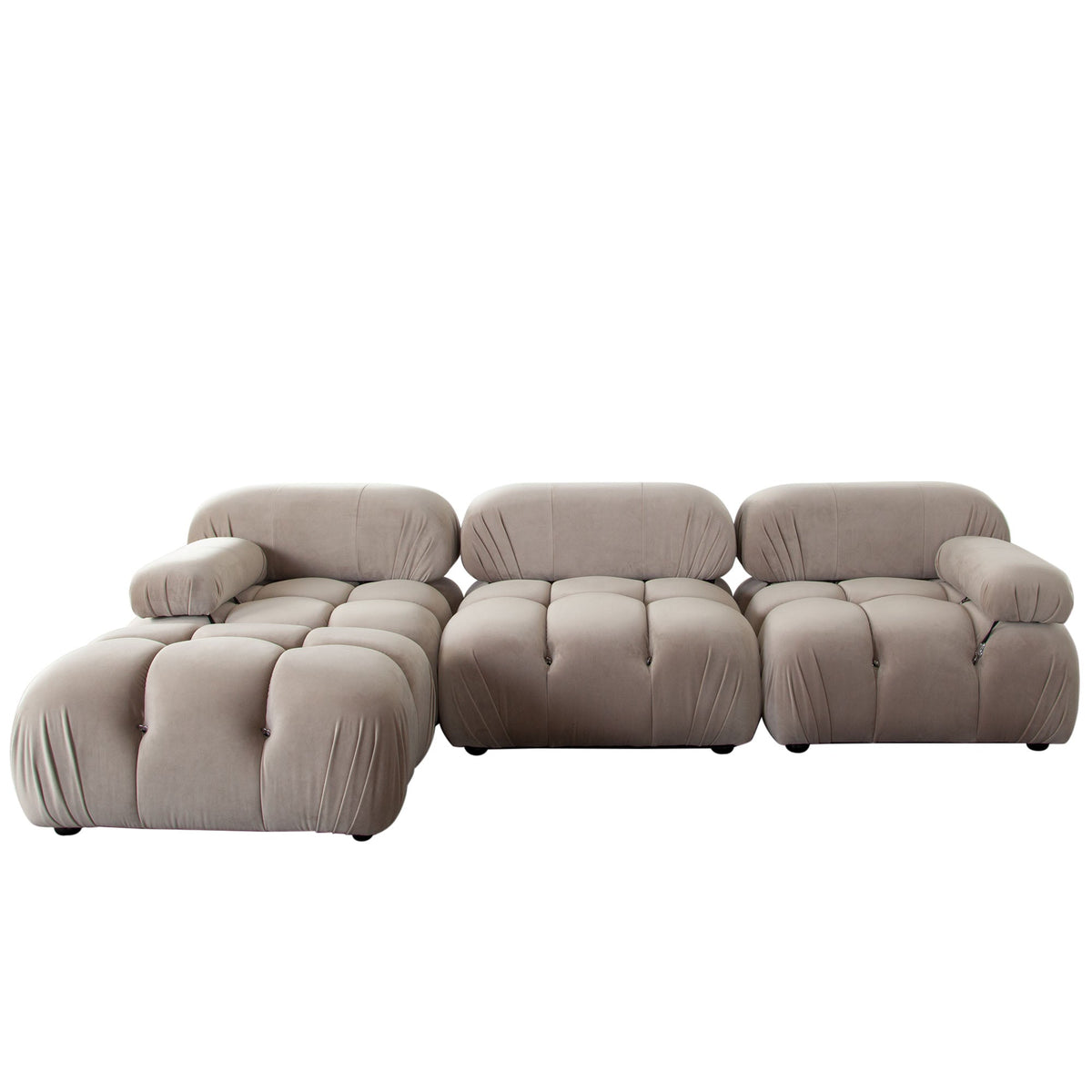 Paloma 4-Piece Mink Tan Velvet Modular Sectional by Diamond Sofa at Eve Furniture