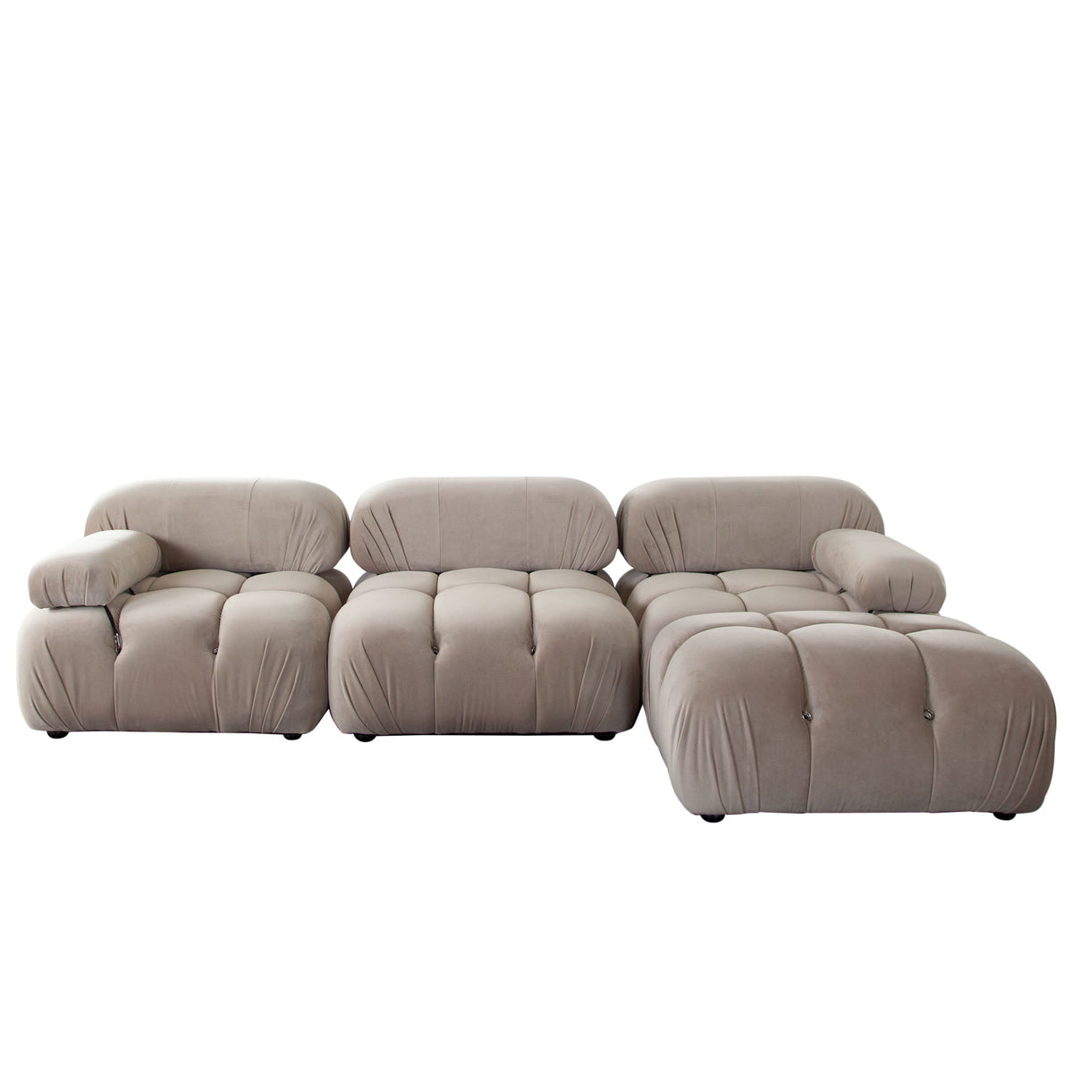 Paloma 4-Piece Mink Tan Velvet Modular Sectional by Diamond Sofa at Eve Furniture