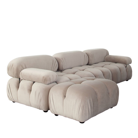 Paloma 4-Piece Mink Tan Velvet Modular Sectional by Diamond Sofa at Eve Furniture