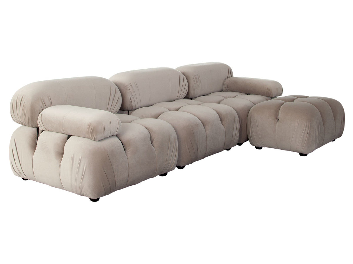 Paloma 4-Piece Mink Tan Velvet Modular Sectional by Diamond Sofa at Eve Furniture