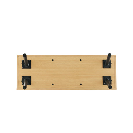 Paloma Accent Storage Bench in Natural Oak by Manhattan Comfort at Eve Furniture