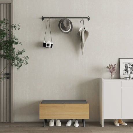 Paloma Accent Storage Bench in Natural Oak by Manhattan Comfort at Eve Furniture