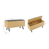 Paloma Accent Storage Bench in Natural Oak by Manhattan Comfort at Eve Furniture
