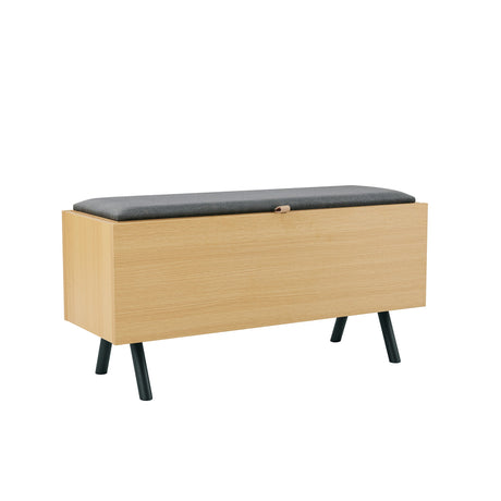 Paloma Accent Storage Bench in Natural Oak by Manhattan Comfort at Eve Furniture