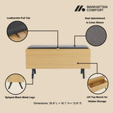 Paloma Accent Storage Bench in Natural Oak by Manhattan Comfort at Eve Furniture
