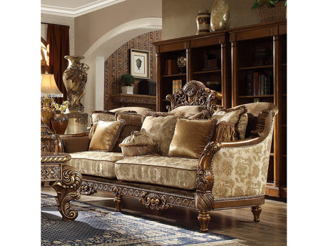 Paloma Antique Gold & Perfect Brown Sofa by Homey Design at Eve Furniture