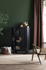Paloma Black Two-Door Cabinet by Crestview at Eve Furniture