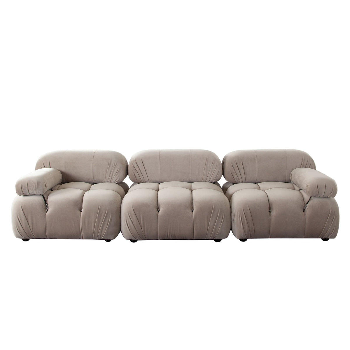 Paloma Mink Tan Velvet 3-Piece Sofa by Diamond Sofa at Eve Furniture