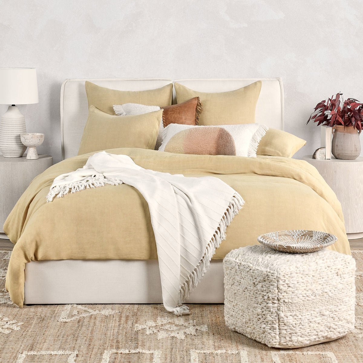 Paloma Ochre Hemp Duvet Collection by Classic Home at Eve Furniture