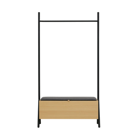 Paloma Open Hanging Closet in Natural Oak by Manhattan Comfort at Eve Furniture