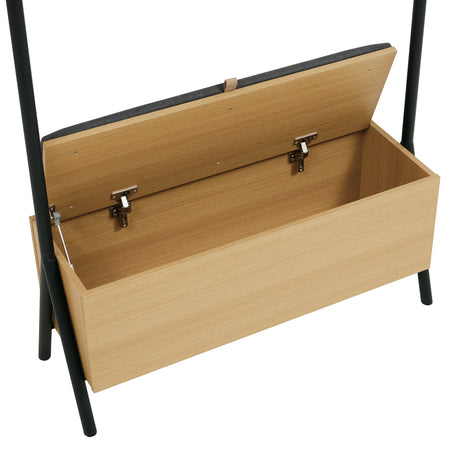 Paloma Open Hanging Closet in Natural Oak by Manhattan Comfort at Eve Furniture