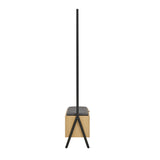 Paloma Open Hanging Closet in Natural Oak by Manhattan Comfort at Eve Furniture