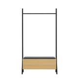 Paloma Open Hanging Closet in Natural Oak by Manhattan Comfort at Eve Furniture